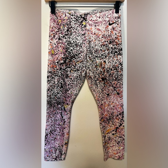 Nike Vintage Y2K 90’s Splatter Paint Style Capri Leggings Yoga Pants Size S - Picture 2 of 8